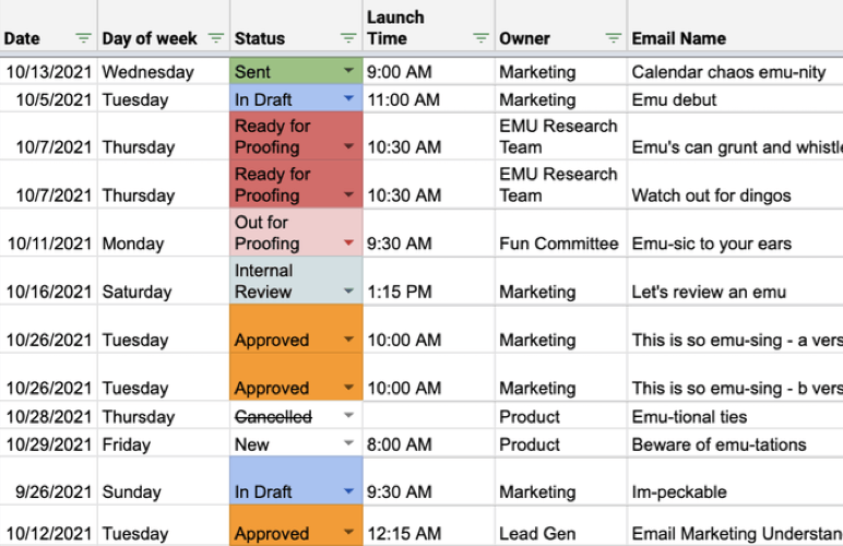 EMU Email Calendar screenshot